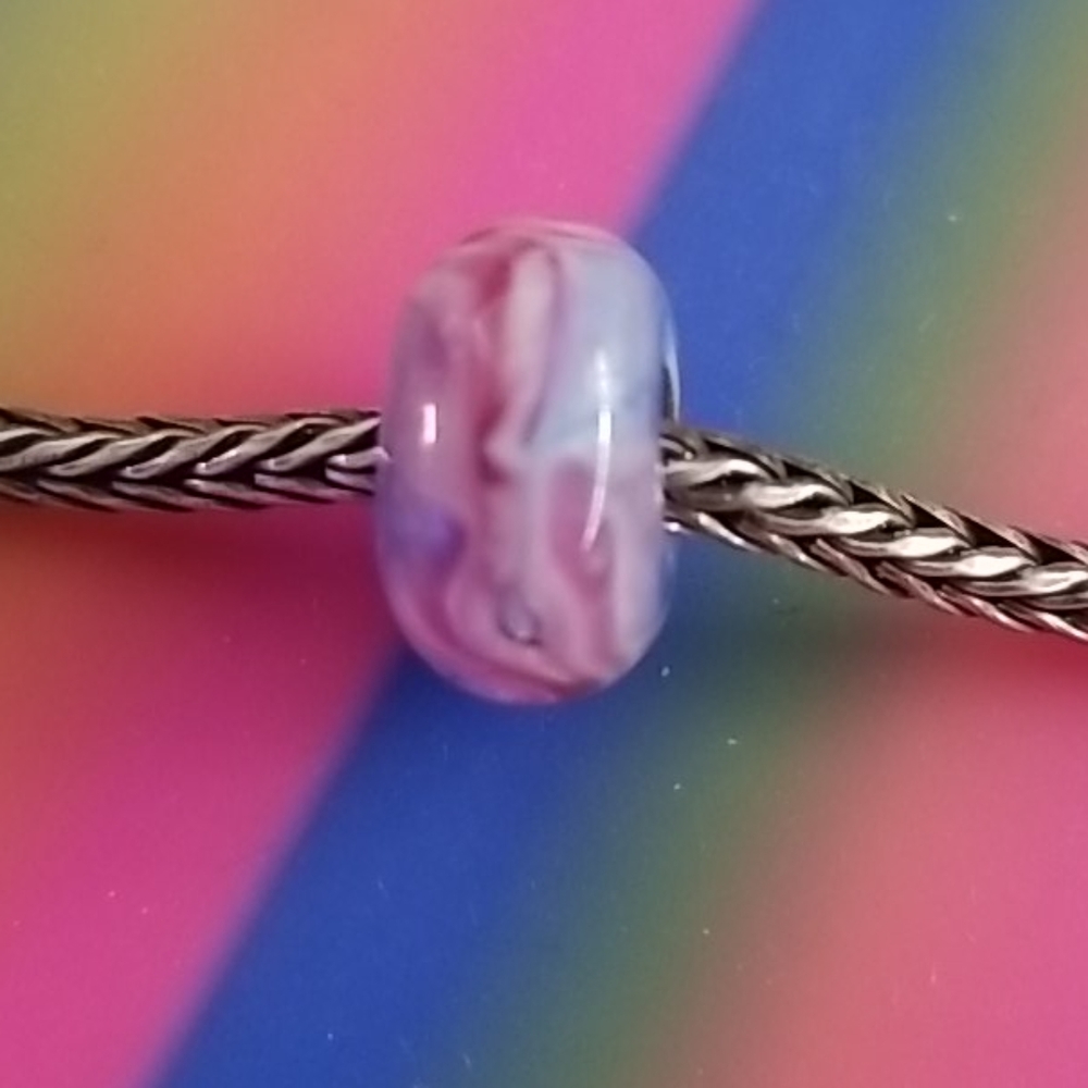 COPY - Glass bread cotton candy swirl. Unmarked